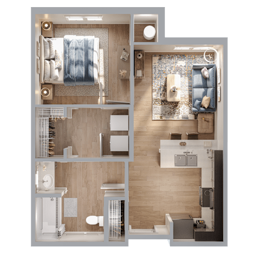 Floor Plan  1 bed 1 bath at Bretton Woods II Apartments, Columbus, OH, 43231