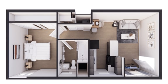 Floor Plan  A series of images showing a modern bathroom design.