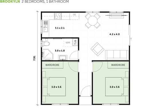 Floor Plan  a floor plan of a small house with a bathroom and a bedroom
