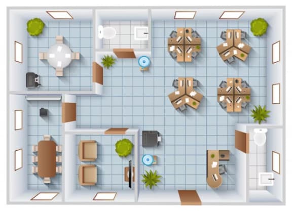 Floor Plan  a top view of a floor of a office