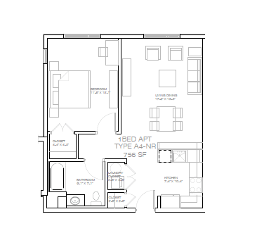 Floor Plan  a floor plan of a house with a bedroom and a living room