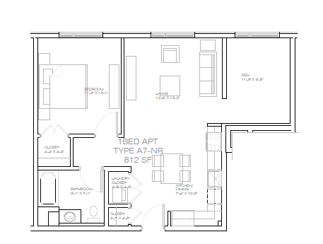 Floor Plan  a floor plan of a small house with a bedroom and a living room