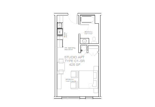 Floor Plan  a floor plan of a small house with a loft