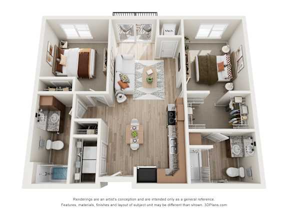 Floor Plan  Birch - 60% AMI (BLDG I)