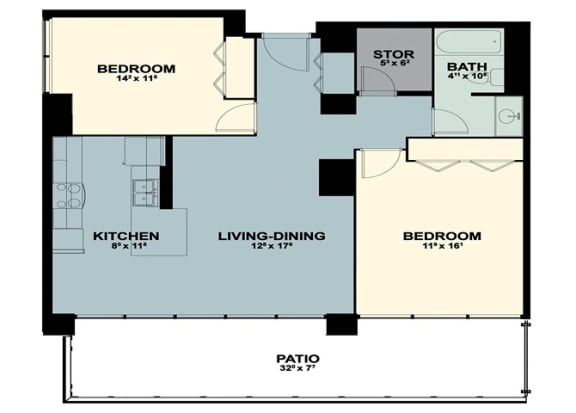 Floor Plan  the floor plan of a small house with a bedroom and a living room