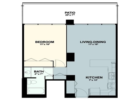Floor Plan  the floor plan of a small room with a bathroom and a bedroom