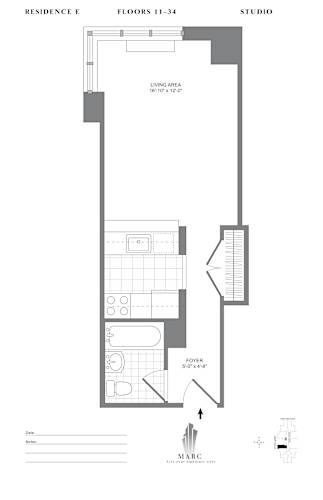 Floor Plan  Studio Floor Plan at MARC Apartments, New York, 10019