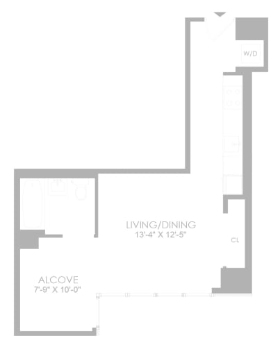 Floor Plan  Studio 1 bath at SKY Apartments, New York