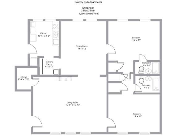 Floor Plan  a floor plan of a unit with a bedroom and a living room
