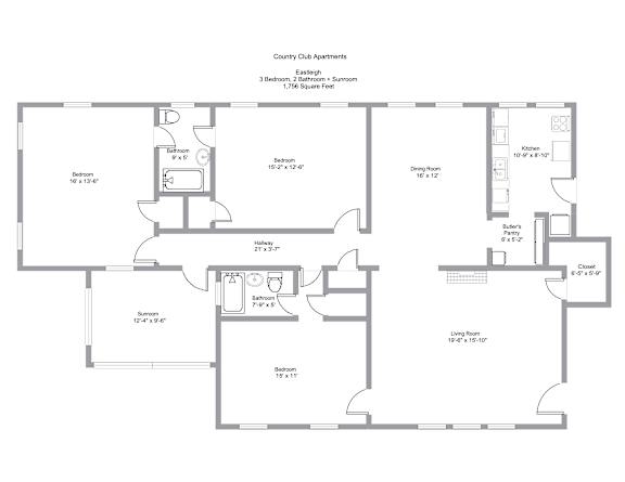 Floor Plan  a floor plan of a living room and a dining room