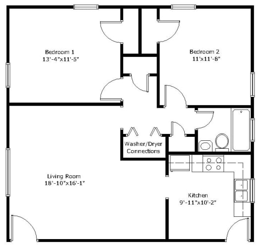 Floor Plan  a floor plan of a house with bedrooms and a living room