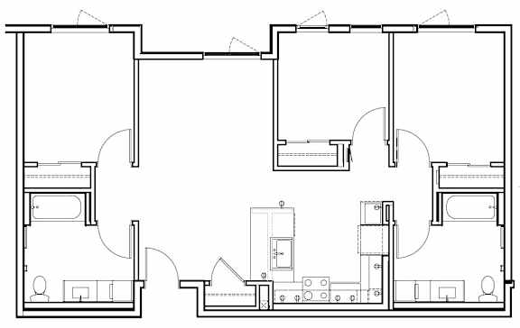 Floor Plan  A black and white image of a floor plan for a house.
