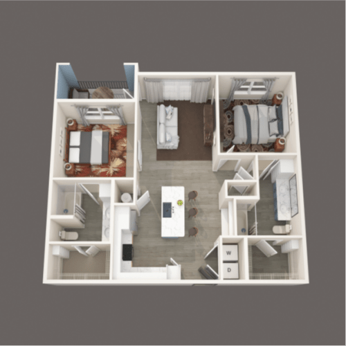 Floor Plan  B1 Floor Plan at Creekside at Grand Prairie, Grand Prairie, TX 75052