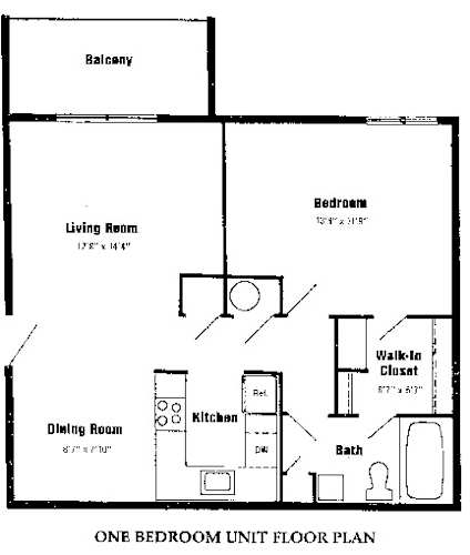 Floor Plan  One Bedroom