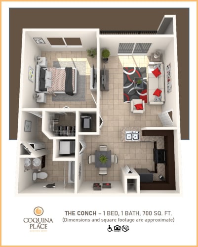 Floor Plan  1 Bedroom Apartment