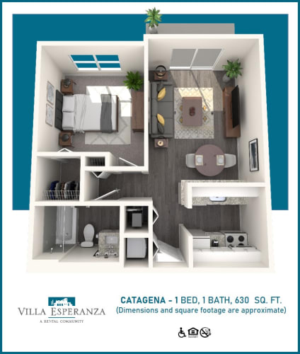 Floor Plan  1 Bedroom Apartment