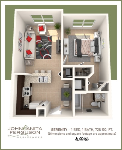 Floor Plan  One Bedroom Apartment