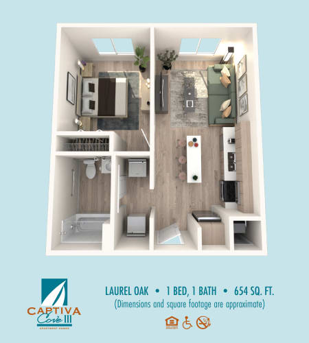 Floor Plan  a 1 bedroom floor plan with a bathroom and a living room