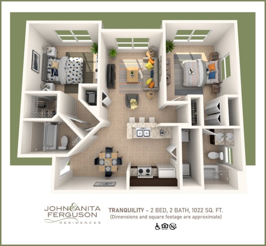 Floor Plan  2 Bedroom Apartment