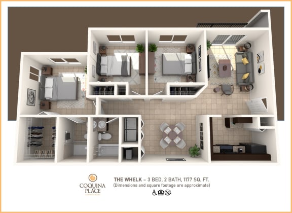 Floor Plan  3 Bedroom Apartment