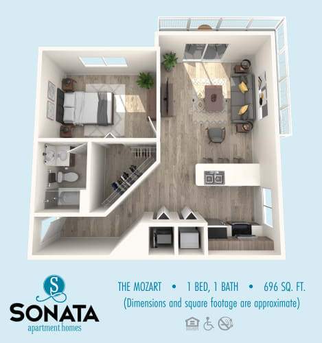 Floor Plan  Sonata Apartment Homes_1 Bedroom