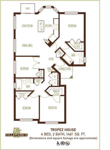 Floor Plan  a floor plan of a home with bedrooms and baths