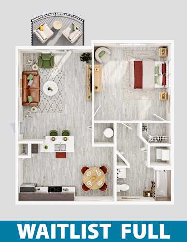 Floor Plan  A floor plan of a house with a label "WAITLIST FULL" at the bottom.