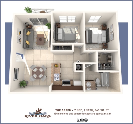 Floor Plan  2 Bedroom Apartment