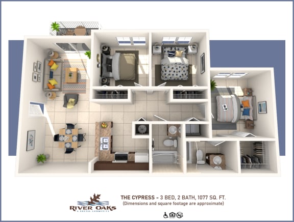 Floor Plan  3 Bedroom Apartment
