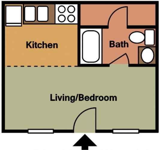Floor Plan  Executive Lodge Apartments Studio apartment in Huntsville, AL