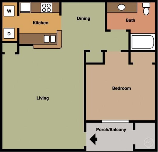 Floor Plan  One Bedroom Lg