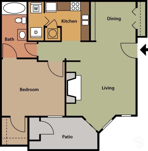 Floor Plan  One Bedroom