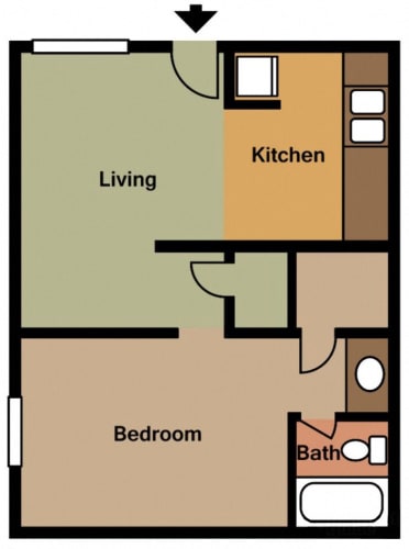 Floor Plan  One Bedroom