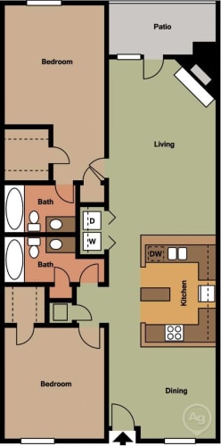 Floor Plan  2Bed - 2Bath