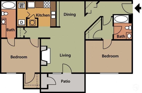 Floor Plan  Large Two Bedroom