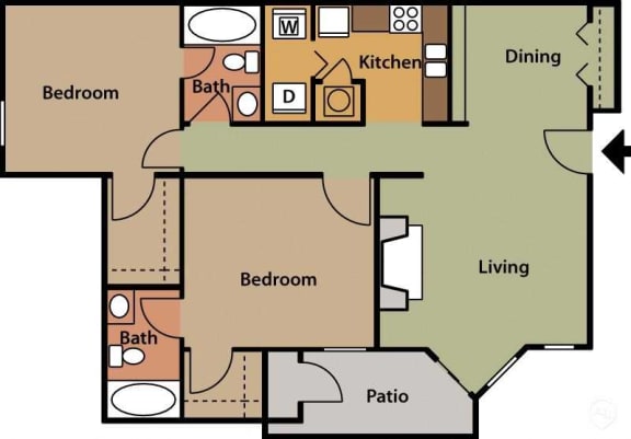 Floor Plan  2 Bedroom Standard