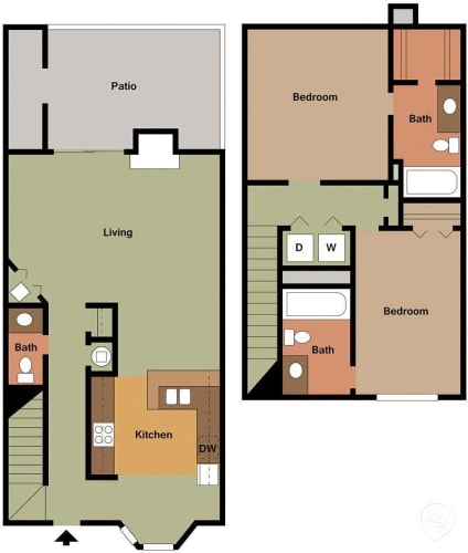 Floor Plan  2BR Townhome