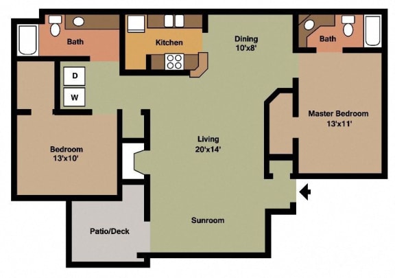 Floor Plan  2bed - 2bath