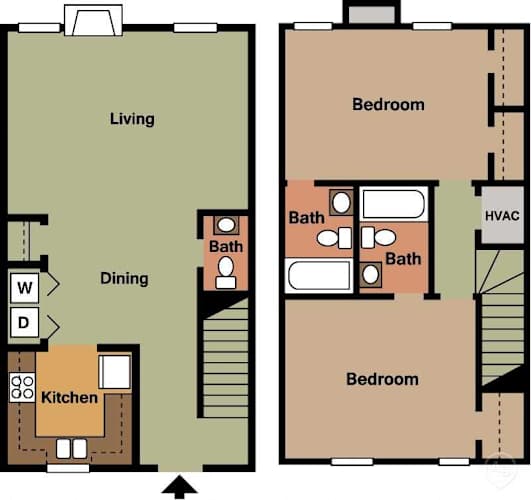 Floor Plan  2Bed 2.5Bath