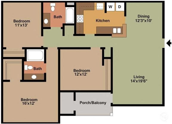 Floor Plan  Three Bedroom