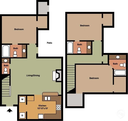 Floor Plan  3BR Townhome