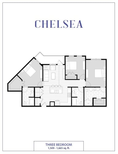 Floor Plan  Avenue Madison Three Bedroom Three Bathroom Chelsea Floor Plan