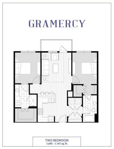Floor Plan  Avenue Madison Two Bedroom Two Bathroom Gramercy Floor Plan