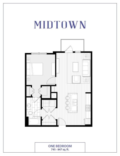 Floor Plan  Avenue Madison Lofts 1 bedroom 1 bathroom floor plan midtown