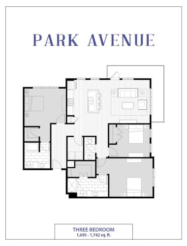 Floor Plan  Avenue Madison Three Bedroom Two and a Half Bathroom Park Avenue Floor Plan