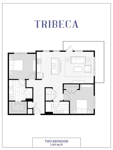 Floor Plan  Avenue Madison Two Bedroom Two Bathroom Tribeca Floor Plan