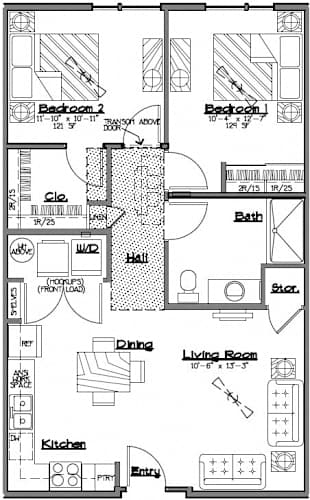 Floor Plan  Downtown Motor Lodge two bedroom floor plan