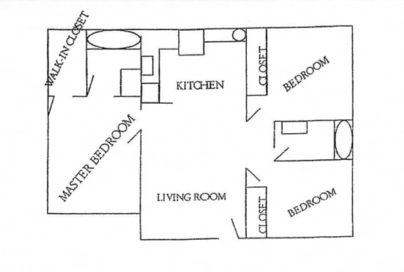 Floor Plan  3 bedroom 2 bathroom floor plan image at Morningside Villa Apartments Phoenix AZ