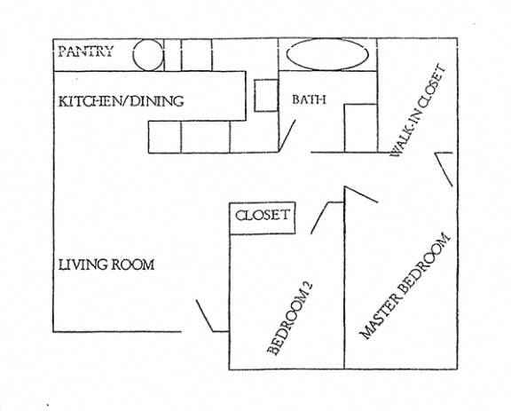 Floor Plan  2 bedroom 1 bathroom floor plan image at Morningside Villa Apartments Phoenix AZ