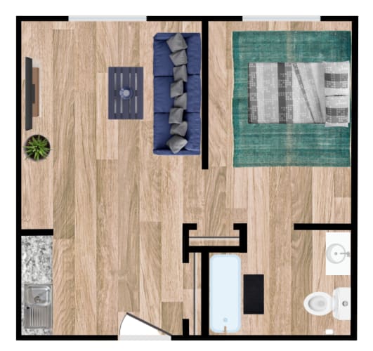 Floor Plan  One Bedroom Deluxe